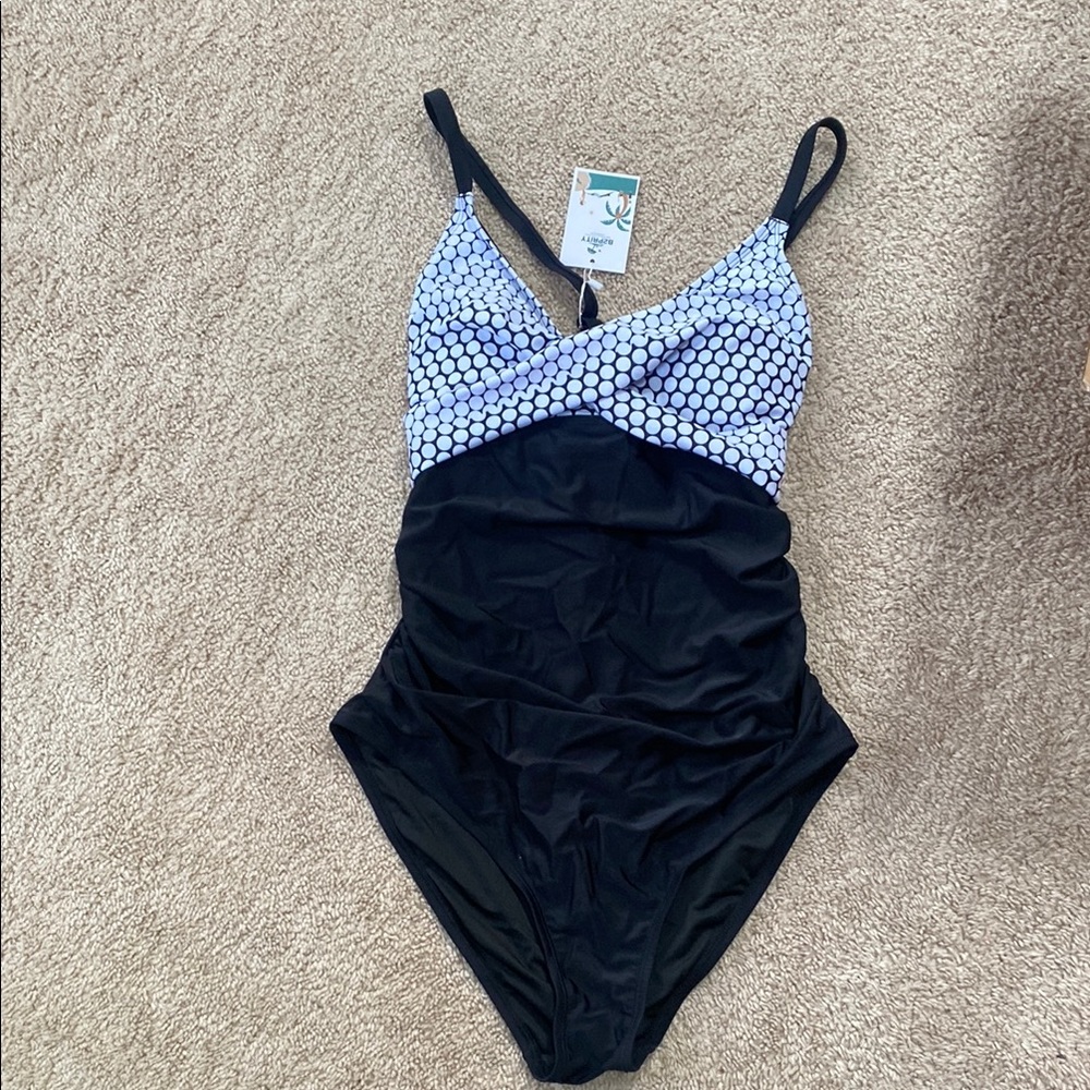 One Piece Swimsuit - Black and White